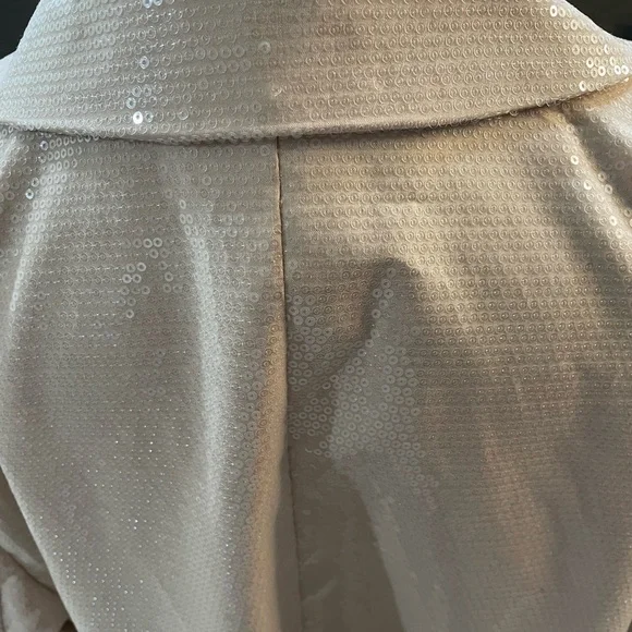 Elegant Beige Sequin Women's Blazer - Picture 3 of 4
